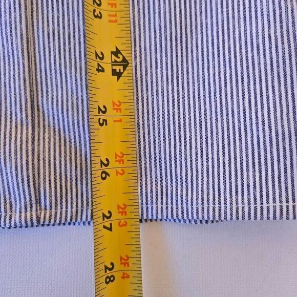 Tahari Womens Short Sleeve Striped Button Front Blouse Blue White Size Large - Picture 10 of 11